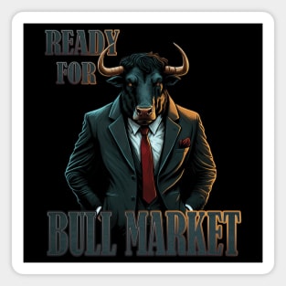 Suited Up & Bullish. Broker Bull ready for the Bull Market Magnet